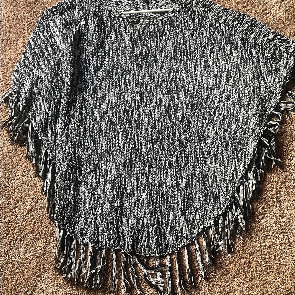 Soft, black and white shawl